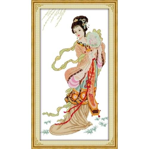 Stunning beauty cross stitch kit people 18ct 14ct 11ct count print canvas stitches embroidery DIY handmade needlework