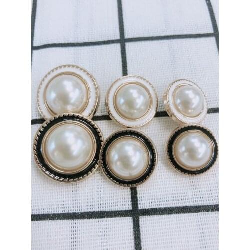 10pcs/lot Gold Pearl Buttons Plastic Shank for Garment Clothing Accessories Fit Sewing Scrapbooking Garment DIY Decoration