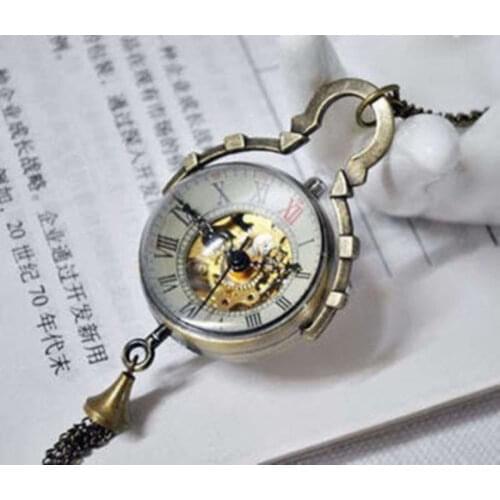 Work CHINESE OLD BRASS GLASS pocket watch BALL clock
