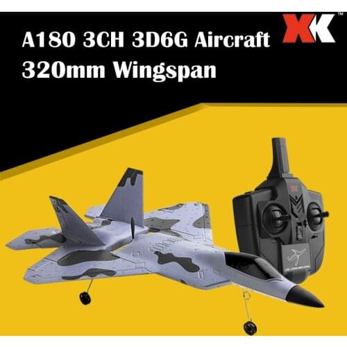 XK A180 F22 2.4G 3CH 3D6G Switch EPP RC Fighter Control Glider Foam Toy 320mm Wingspan Brushless Motor Aircraft Outdoor Toys