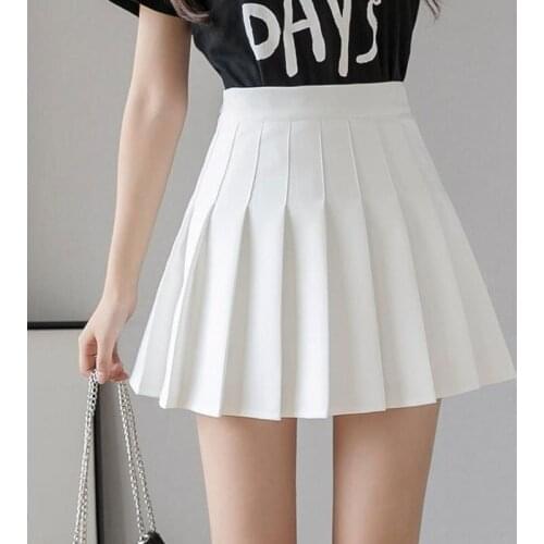 Shorts Pleated Pink Japanese Female Kawaii Korean Short Skirt Skirt Sexy Spring Waist School Skirt Summer Women Mini High Korea
