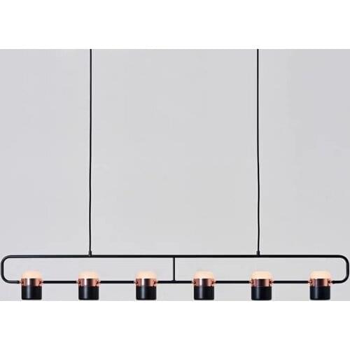 Nordic modern dining room light luxury creative bar led creative art very simple long table 6 head dining room Chandelier