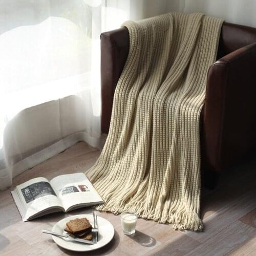 Nordic Style Super Soft Knitted Picnic Camping Blanket Hotel Restaurant Tepastry Household Warm Nap Office Bedspread Home Decor