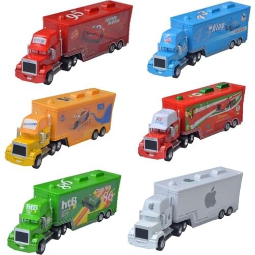 Cars 2 Disney Pixar Cars 3 Toys Lightning McQueen Mack Uncle Truck Jackson Storm Mater 1:55 Diecast Metal Alloy Car Mode Toy