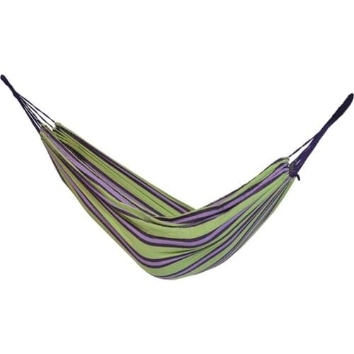 Outdoor Hammock For Two People Canvas Hammock With Cloth Bag Rope Rose Red Colorful Strip