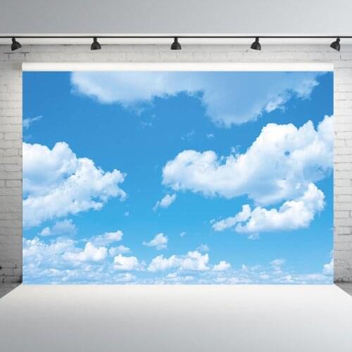Photography Background Vinyl and Polyester Background Computer Printed Blue Sky White Clouds Backdrops for Photo Studio