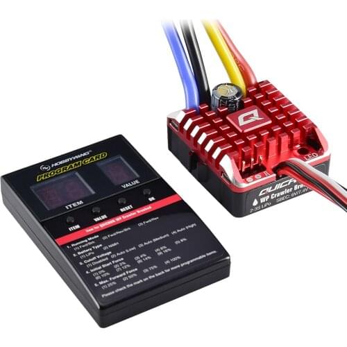HobbyWing QuicRun 1080 80A Waterproof Brushed ESC with Program Card for RC Crawler TRX4 SCX10 90046