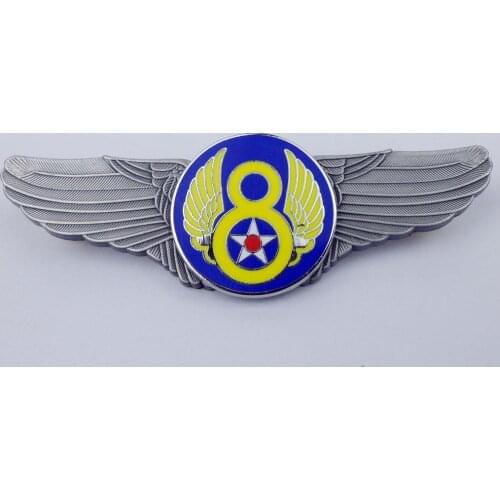 WW2 US Air Force Pin US Eighth Air Force Wings Badge Pin Insignia USAAF PIN- World military Store