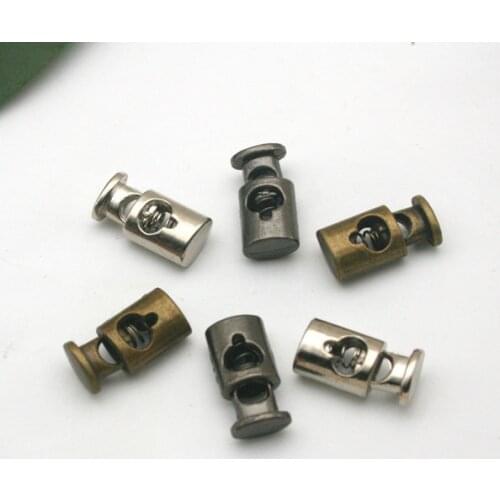 30 pcs / lot STP-003 small oval metal alloy stoppers toggle cord locks Drawstring lock with 4mm hole free shipping