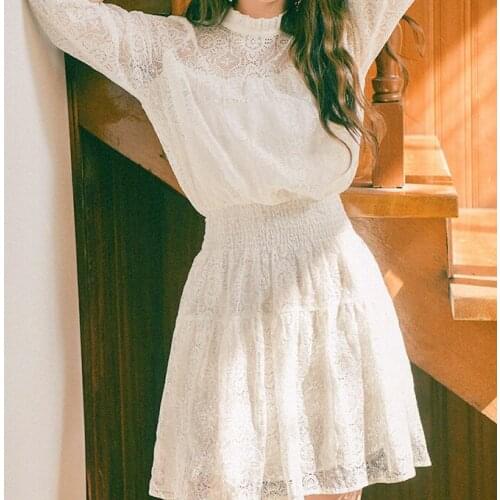 Lace Dress Elegant Vestidos Summer 2019 Vestido Black Office Women Korean Mini Short Harajuku White a Line Robe Femme Ropa Mujer