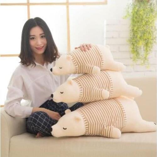 2018 May New Sleeping Lying Posture Polar Bear Plush Toy 1pcs 50cm 75cm 110cm Childrens Valentines Mothers Day Present