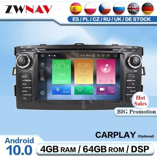 2 Din Android 10 For Toyota Auris 2006 2007 2008 2009 2010 2011 2012 Receiver Audio Stereo Video Player GPS Navigation Head Unit
