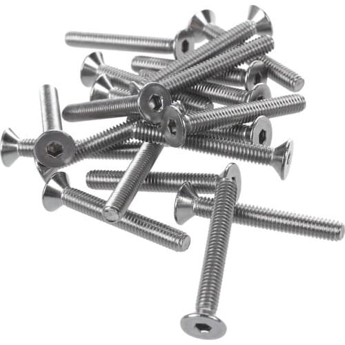20 Pcs Stainless Steel Countersunk Screws, Hexagon Socket Hex Key Bolts M4 x 30mm