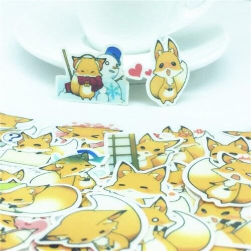40 PCS Cute yellow fox Sticker Animal Cartoon Punk Game Stickers for DIY Skateboard Guitar Suitcase Laptop Bicycle Stickers