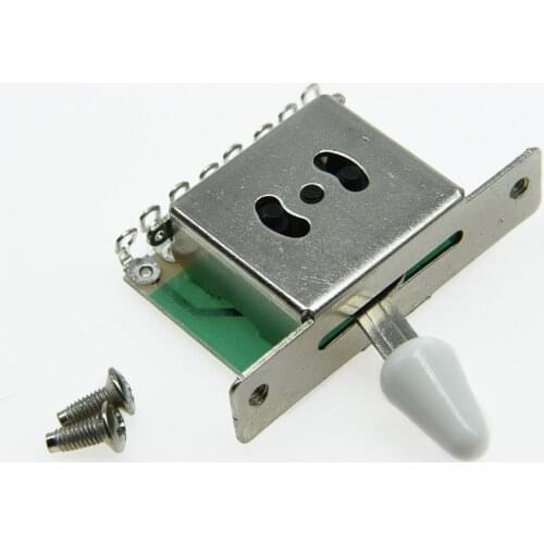 KAISH Chrome 5 Way Guitar Pickup Level Switch for ST White Tip