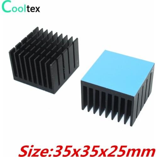 10pcs 35x35x25mm Aluminum Heatsink Radiator Heat Sink For Electronic Chip IC LED cooler Cooling With Thermal Conductive Tape