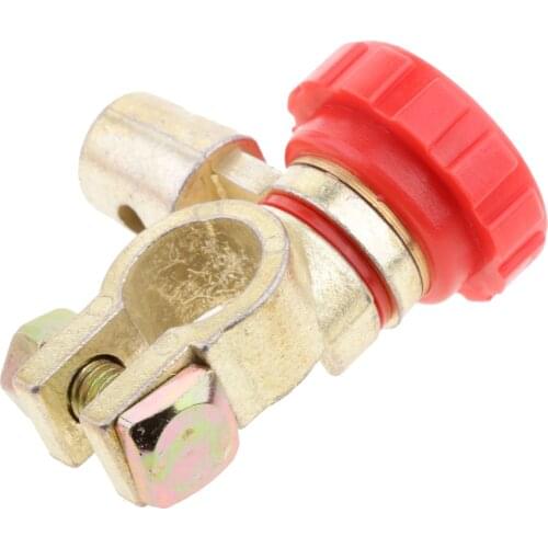 Car Heavy Duty Battery Disconnect Isolator Cut Off Switch Battery Terminal Link Golden Metal Copper Plating Alloy