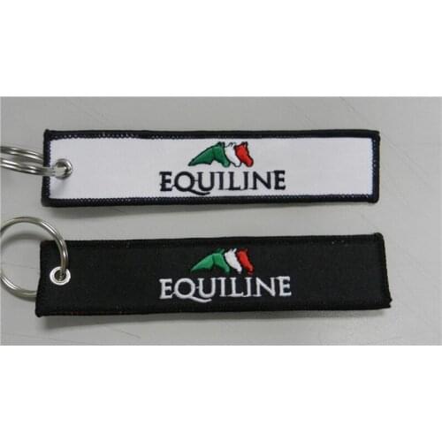 Equiline Easy Use Key Chain Luggage Tag Zipper Pull Fabric Embroidery Keychain