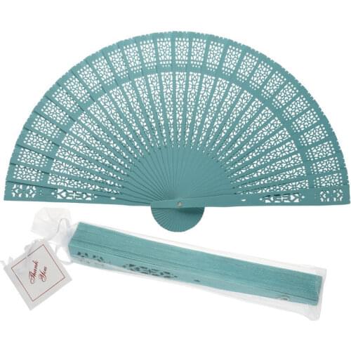 [ Fly Eagle ] 8" Water Blue 2015 New Ladies Cheaper Wooden Folding Hand Fans, Personalized Wood Fan of Old Wedding Decoration