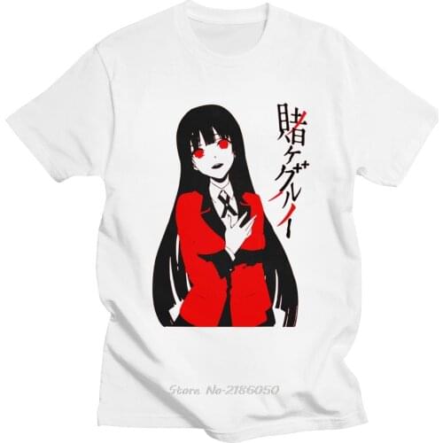 Kakegurui Yumeko Jabami Shirt Men Cotton Manga and animated Tshirt tv show Tee Short Sleeve Casual T-shirt Harajuku Gift