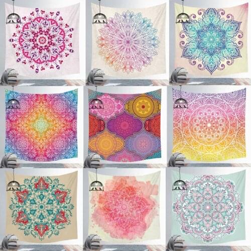 Indian Mandala Polyester Tapestry Wall Hanging Carpet Throw Yoga Mat Sandy Beach Throw Rug Blanket Mattress Sleeping Mat