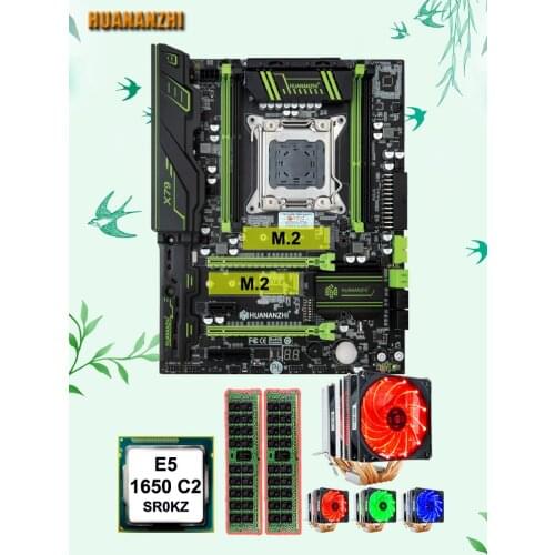 Discount motherboard bundle dual M.2 slot HUANANZHI X79 Pro motherboard with CPU Xeon E5 1650 C2 3.2GHz cooler RAM 32G(2*16G)
