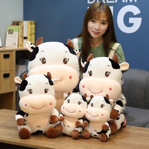 25/35/45/55CM Cute cow toy pillow cute cow Doll Soft Plush Stuffed cow toy office nap pillow children playmate Boy Girl Gift