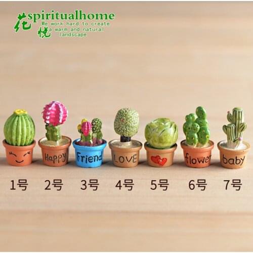 1pcs/lot 7 Style Simulation Of Potted Plants Moss Micro Ecological Landscape Ornaments Resin Decoration Decoration Assembly