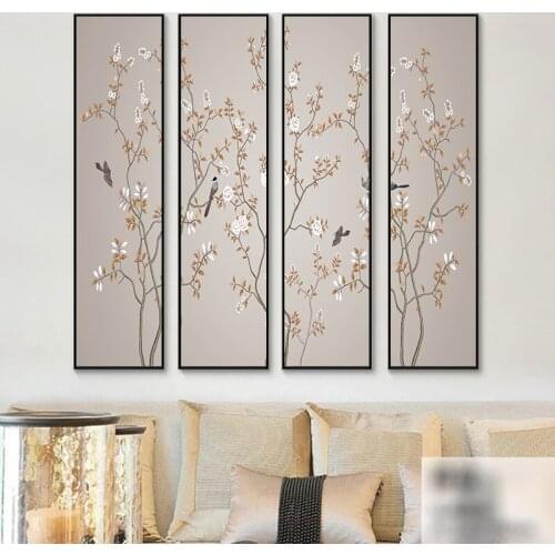 Chinese Style Abstract Art Canvas Painting Wall Picture Art Still Life Home Original Landscape Oil Painting Printed Design Wall