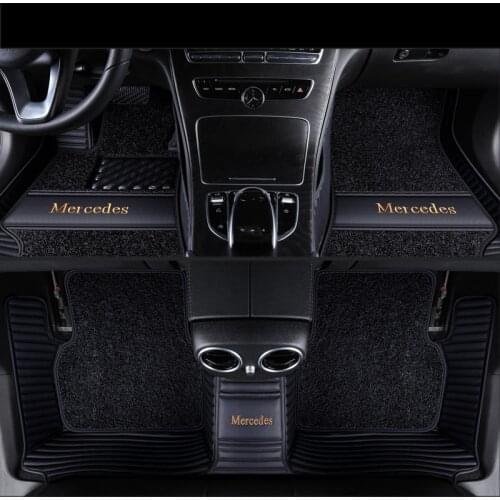 Custom Car Floor Mats Covers top grade anti-scratch fire resistant durable waterproof 6D leather mat for Mercedes-Benz C-Class m