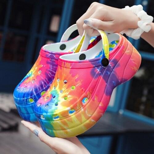 Summer Women Clogs Quick Dry Wedges Platform Garden Shoes Beach Sandals Home Slippers Thick Sole Increased Flip Flops for Women