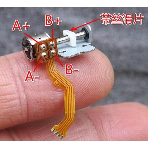 Miniature 2 Phase 4 Line Wire Micro Screw Stepper Motor DC 5V Phase Resistance 40 Ohm with Slip Sheet