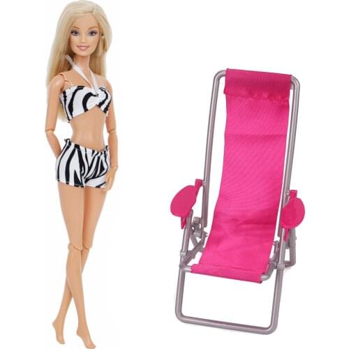 Dolls miniature dollhouse American Babie furniture rose red folding chair Baby toys accessories best gift for children Q11