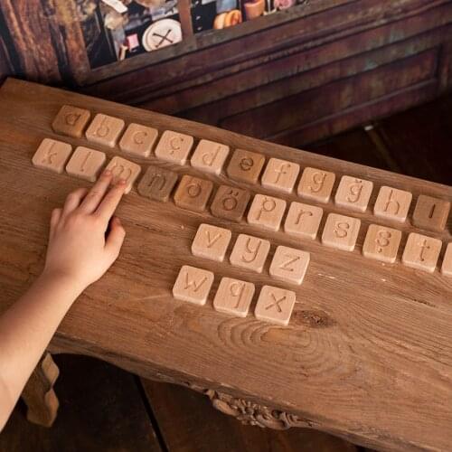 Natural Wooden Alphabet Letter - Wooden Alphabet Blocks - Wooden Alphabet Toy - Wooden Alphabet Puzzle - Wooden Alphabet Board