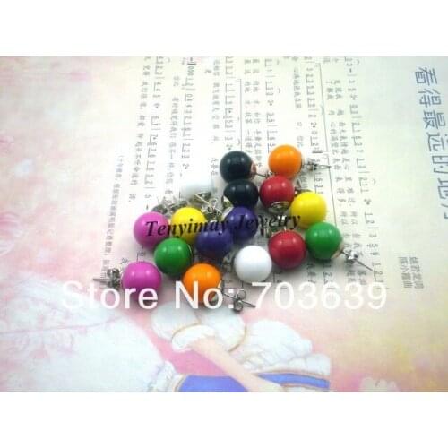 Wholesale 50 Pairs 10mm Candy Earring Studs Mixed Color Cute Acrylic Girls Earring Nail
