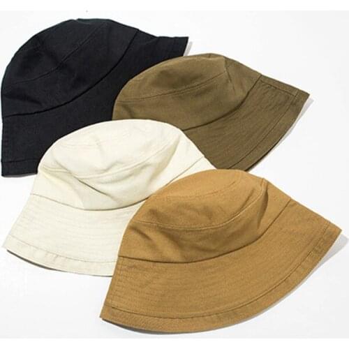 2020 Fashion Bucket Hat Women Bonnet Spring Autumn Solid Panama Cotton Cap Fold Outdoor Casual Fisherman Hat Sun Hat Basin Cap