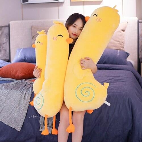 1pc 70CM Cartoon Chicken Duck & Goose Plush Toys Lovely Stuffed Soft Animal Long Pillow Sleeping Cushion for Kids Girls Gift