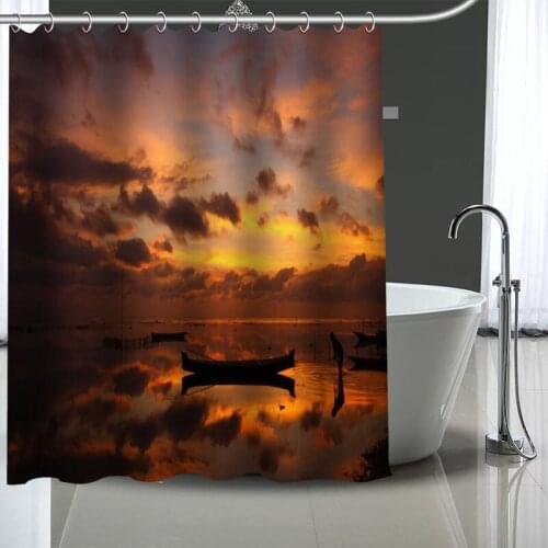 Custom High Quality Bali Shower Curtains Bath Products Bathroom Decor Waterproof Polyester With 12 Pcs Hooks