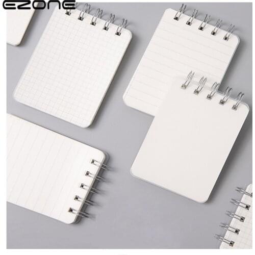 EZONE Simple Transparent Flip up Coil Pocket Notebook Creative Portable Mini Notebook Student Notebook PP Waterproof Cover