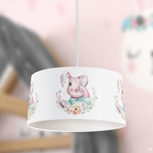 Pink Rabbit Child Boy Printing Patterned Kids Baby Room Bedroom Light Pendant Lamp Chandelier