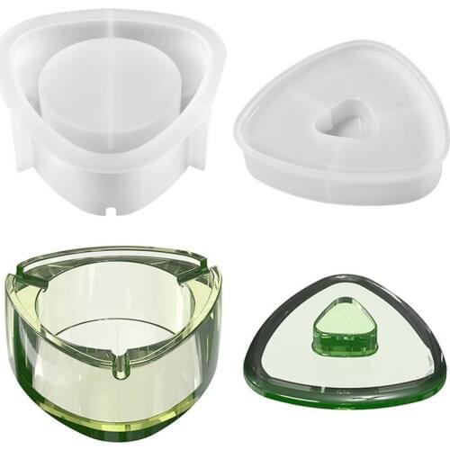 Silicone Mold Ashtray Resin Mold Set Heart Square Mold For DIY Resin UV Crystal Epoxy Crafts Crystal Ashtray Home Resin Ornament