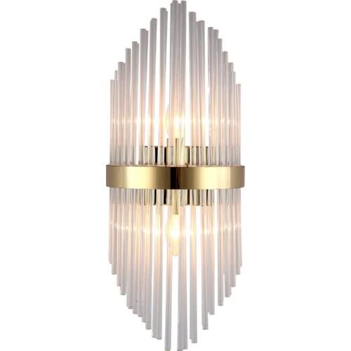 Nordic crystal glass wall lamp bedside bedroom living room aisle staircase wall lamp creative simple post-modern wall lamp