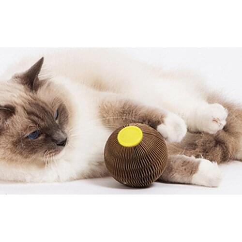 Pet Honeycomb Ball Corrugated Paper Cat Scratcher Toy Pet Cats Scratch Catch Toy Interactive Scratch Chew Toy