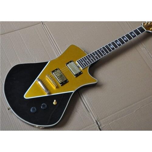 Two color black yellow electric guitar LP pickup rosewood fingerboard self locking strings free delivery