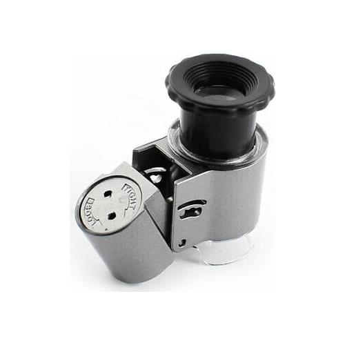 Magnification 3 LEDs Currency Detecting Magnifier Loupe 4X w LED Microscope