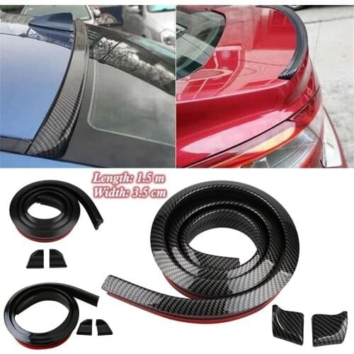 1.5M Car Rear Bumper Lip Spoiler Carbon Fiber Rubber Strip Protector Truck Bumper Exterior Mouldings Lip Strip car accessories