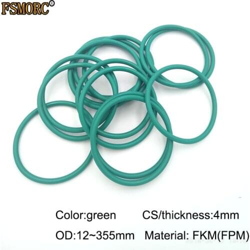 Green FKM o rings OD12mm~355mm*4mm thickness/CS Oil resistant acid and alkali resistant sealing Gasket FPM o-ring