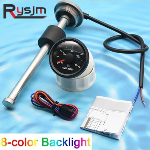 0~190ohm Water Level Sensor Waterproof Boat Car Water Level / Fuel Level Gauge 8 Colors Backlight 100mm ~550mm Fit Marine Yacht