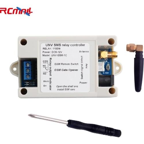 RCmall 1 Channel Relay Module SMS Call GSM Remote Control Switch SIM800C STM32F103CBT6 with Case and Screwdriver FZ3024C+T0078