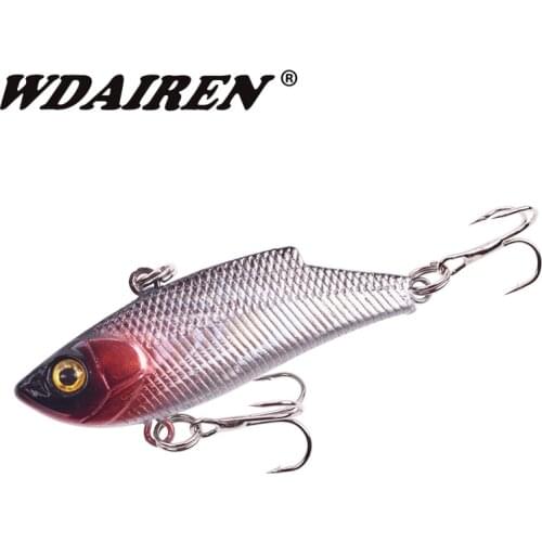 1Pcs sinking VIB bait 5.7cm 9g Winter ice fishing lure Wobblers bass 3D Eyes Artificial Hard bait 6# Treble Hook Fishing tackle